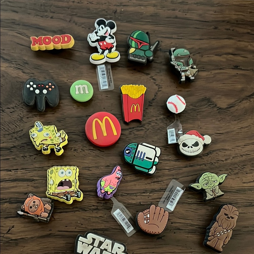 Assorted Cartoon and Movie Croc charms